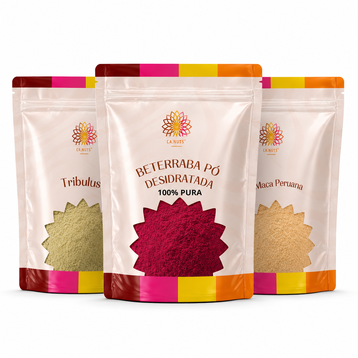 KIT Pré-Treino Natural (Tribullus 250g, Maca peruana 250g e Farinha de beterraba 250g)