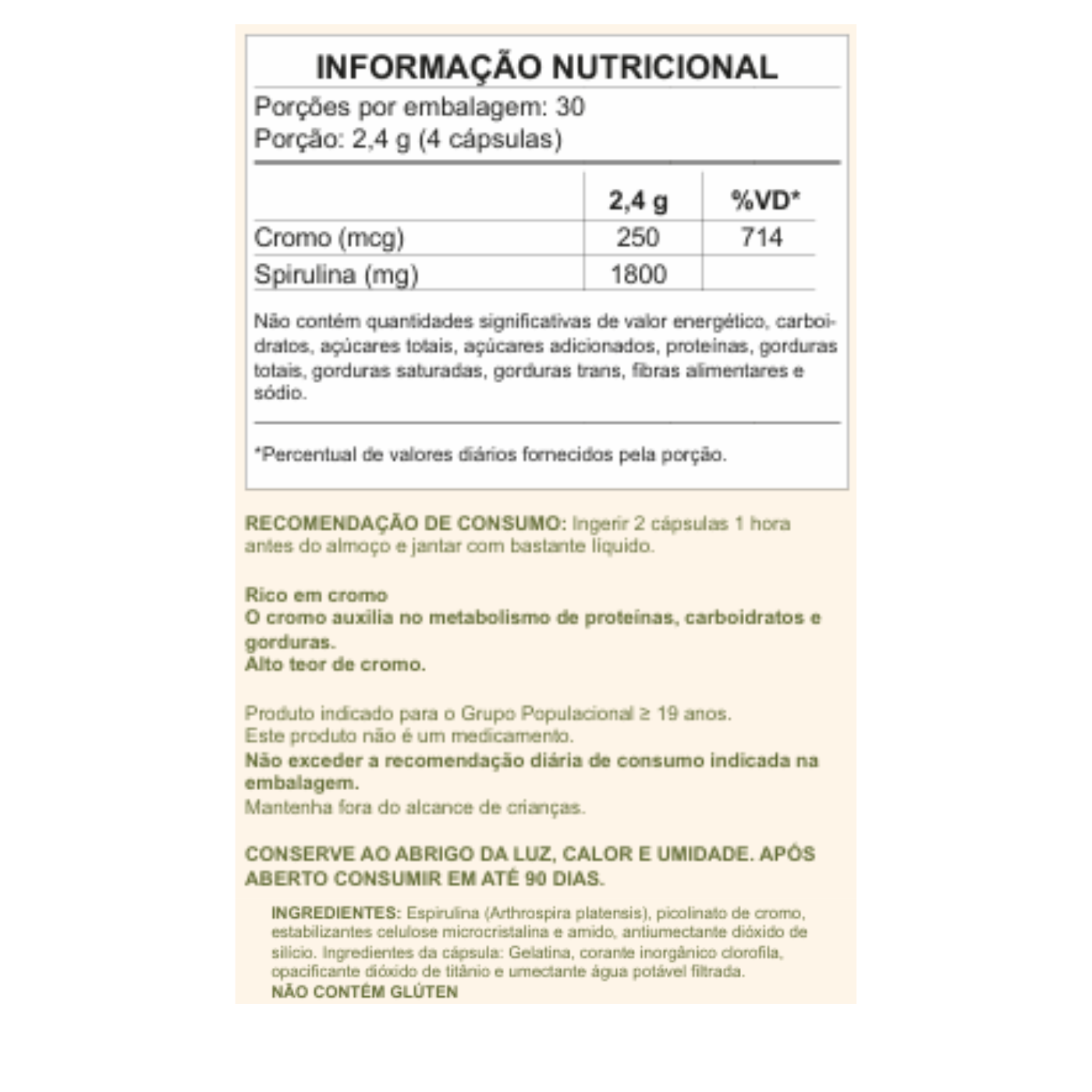 Spirulina em Cápsulas Ca.Nuts - 120 Cápsulas 1800mg