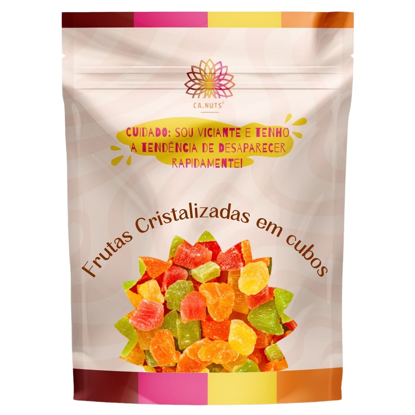 Frutas cristalizadas em cubos