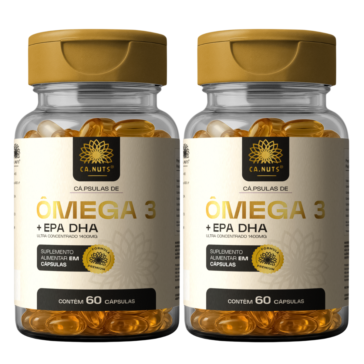 Ômega 3 Rico em EPA DHA 1400mg Ultra Concentrado Ca.nuts 60 Cápsulas