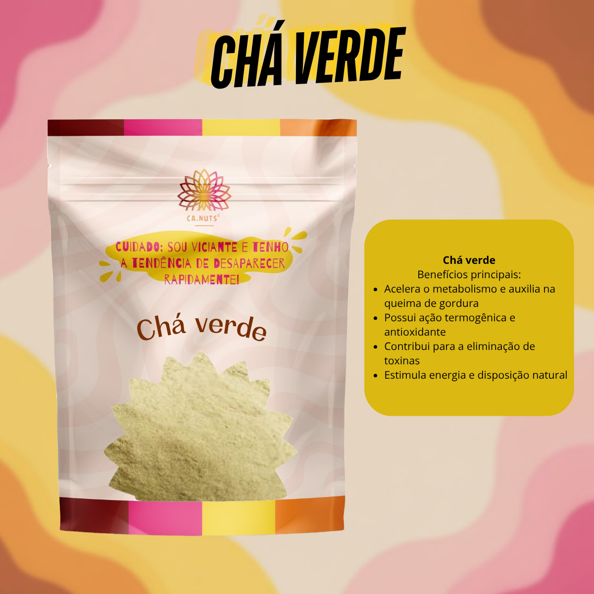 Chá verde Ban-chá Natural Premium Ca.nuts | Antioxidante natural - Mais disposição e foco