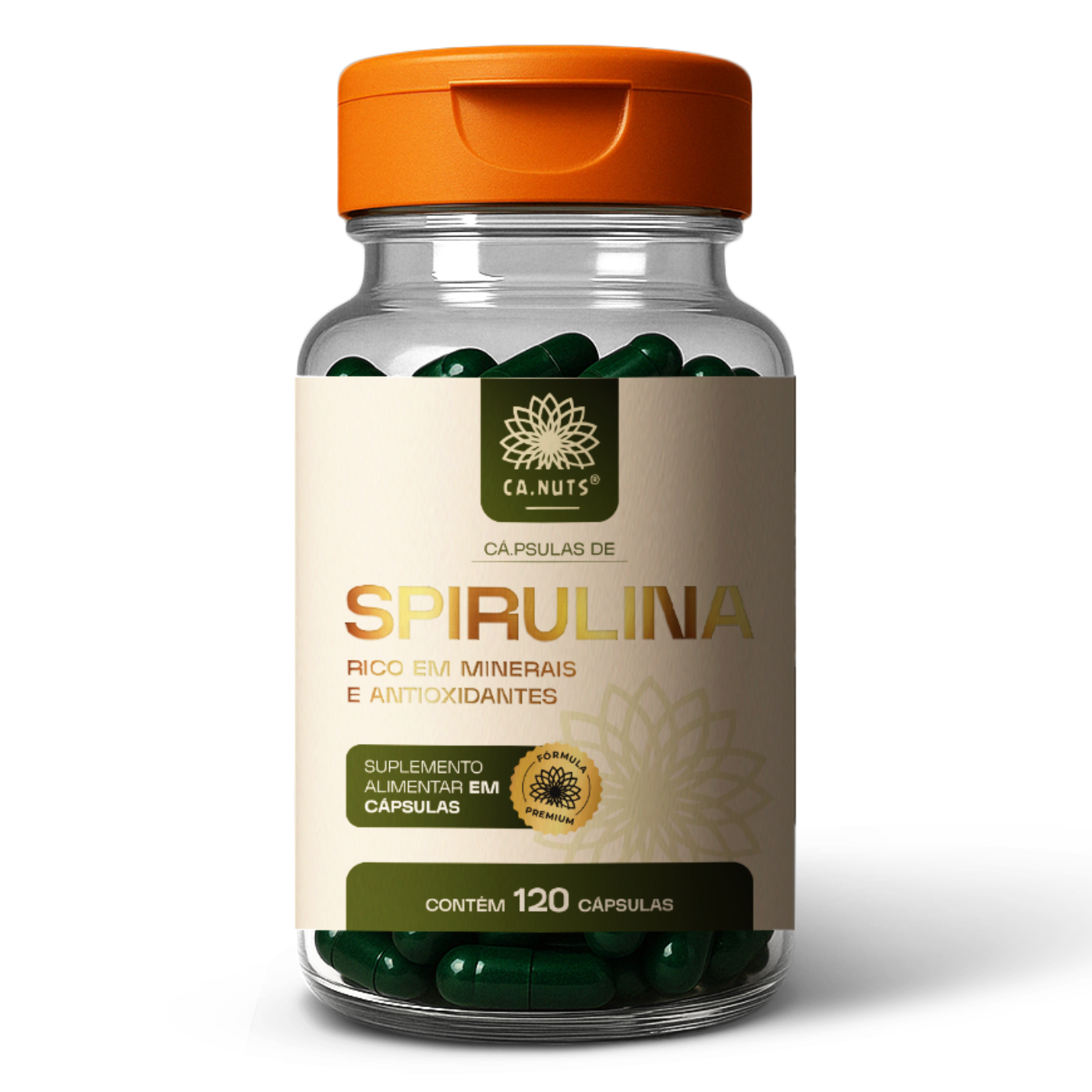 Spirulina em Cápsulas Ca.Nuts - 120 Cápsulas 1800mg