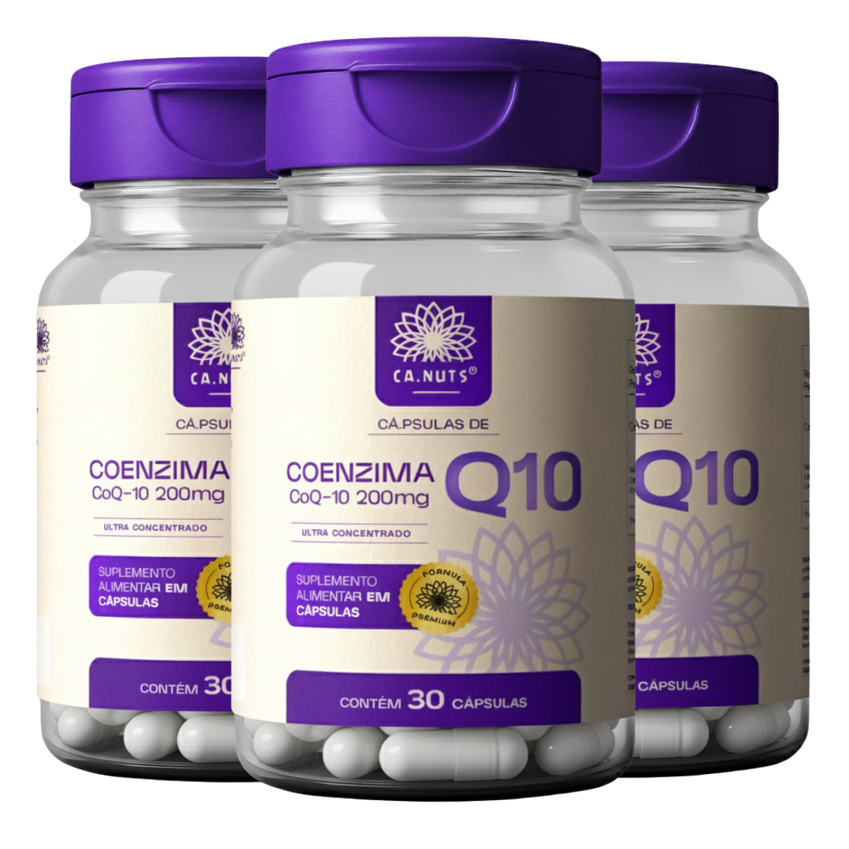 Coenzima Q10 200mg Ca.nuts 30 Cápsulas - COQ10 Premium Ultra concentrado