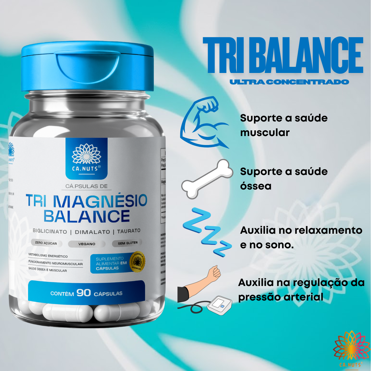 Tri Magnésio Balance Complex Ca.nuts - Dimalato, Bigliscinato e Taurato