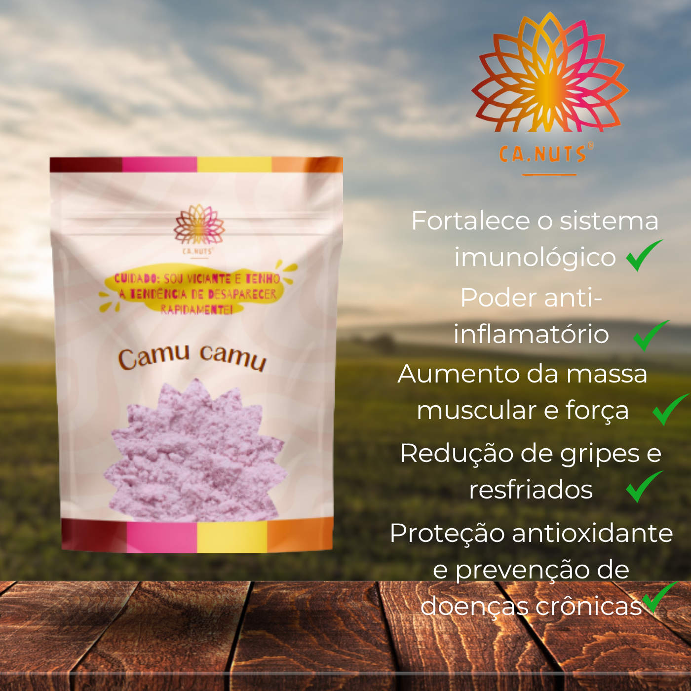 Camu camu extrato em Pó Vitamina C Antioxidante Concentrado Ca.nuts