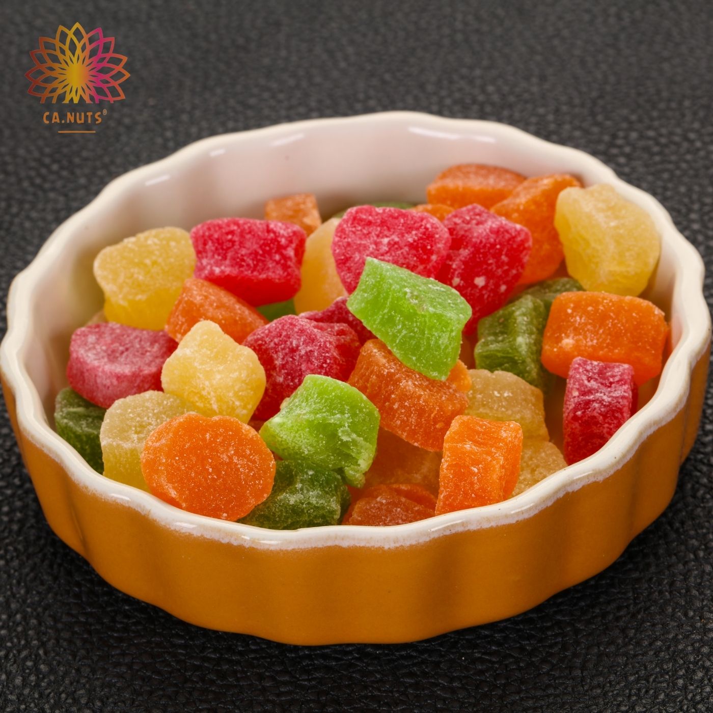 Candied fruit cubes