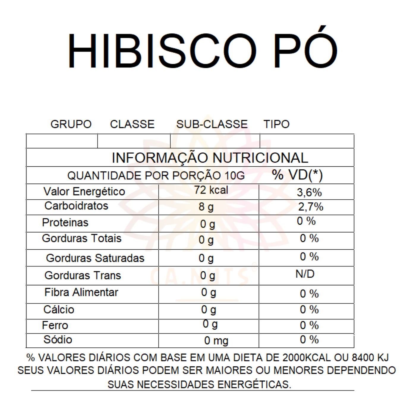 Pure soluble hibiscus powder Ca.Nuts | Hibiscus tea 