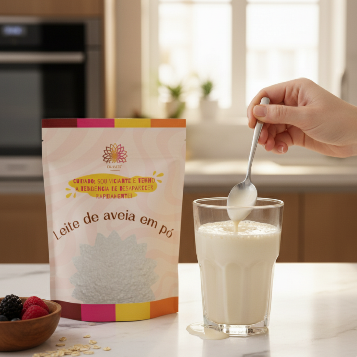 Leite de Aveia em Pó Solúvel Ca.Nuts – Natural, Vegano e Sem Lactose