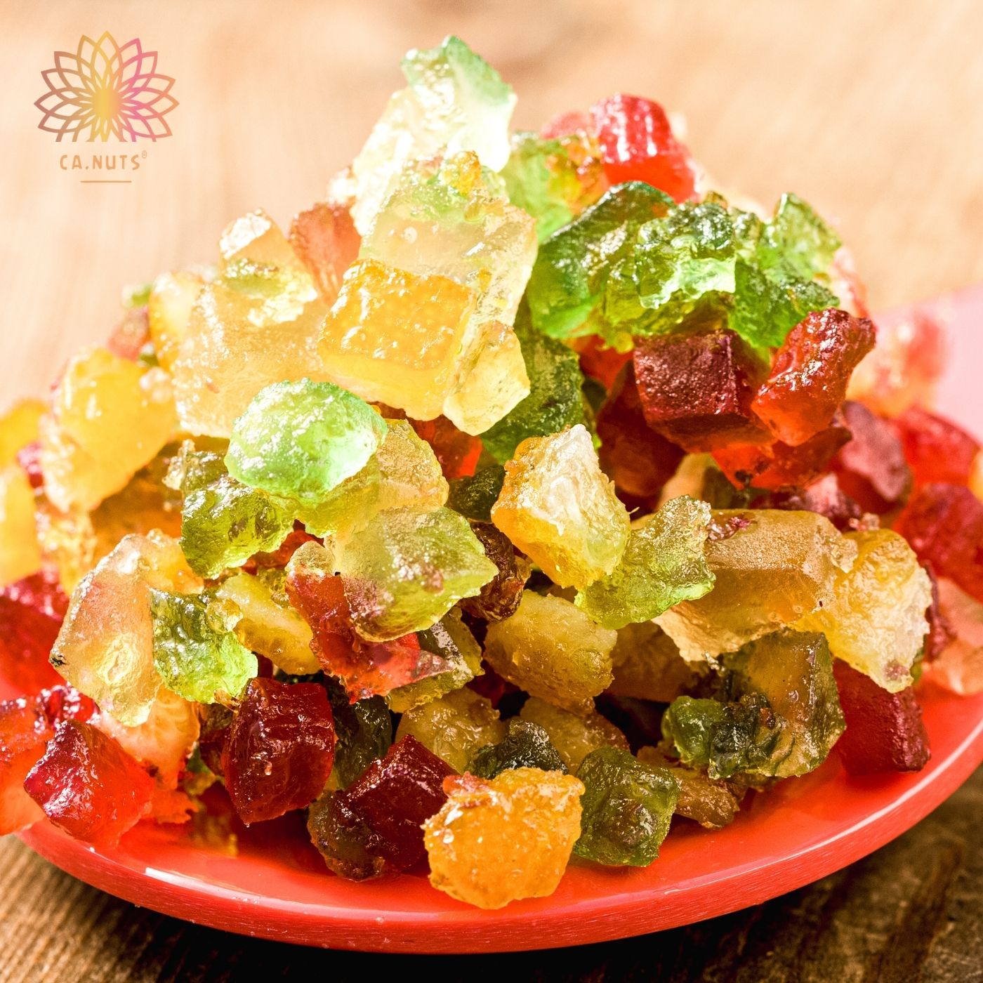 Candied fruit cubes