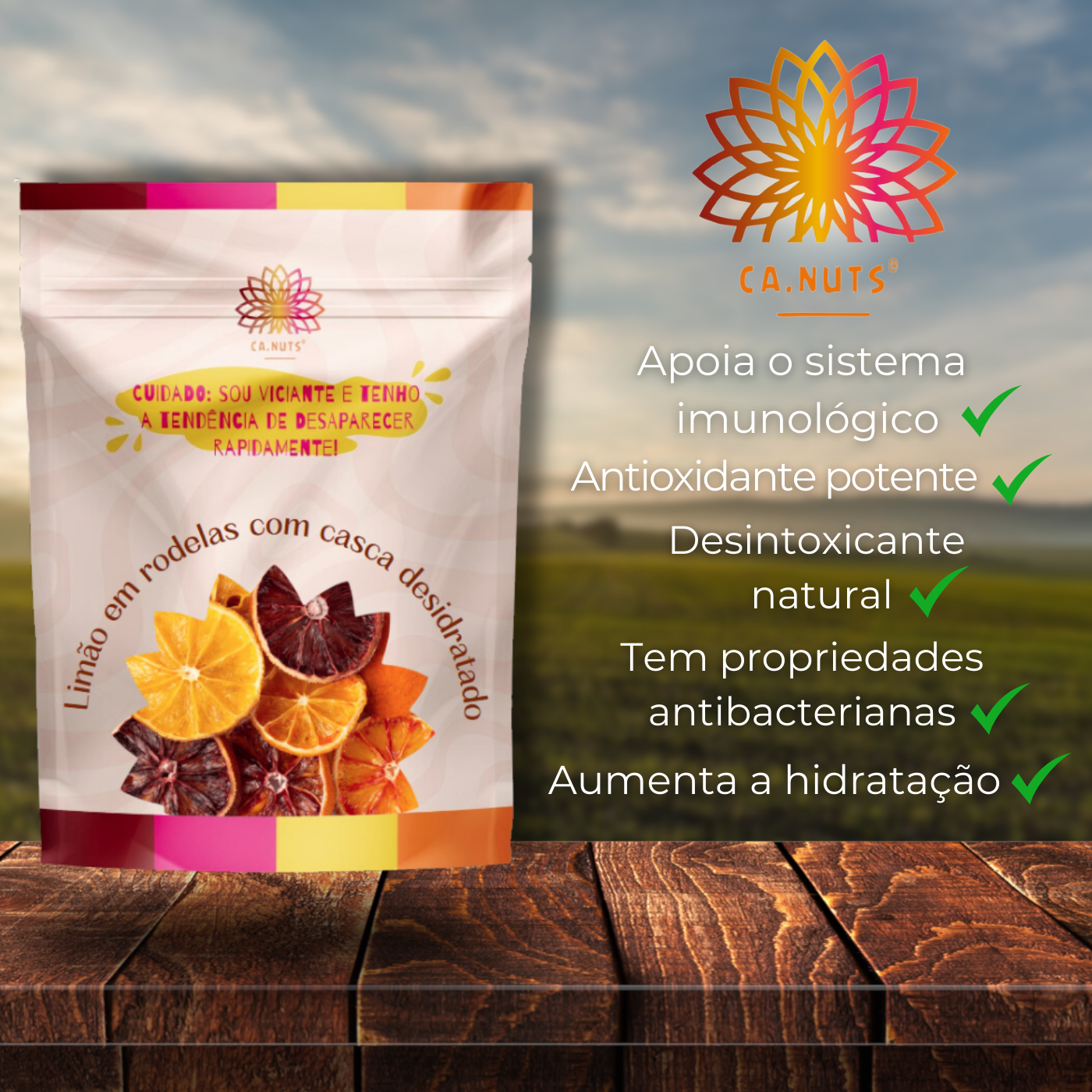 Limão em Rodelas com casca desidratado Premium I Frutas Secas Ca.Nuts