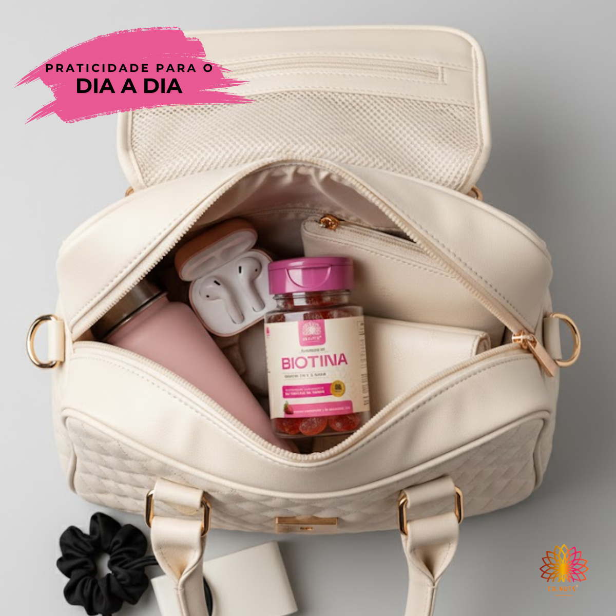 Biotina em Gummies Ca.nuts | 30 Gummies | Vitaminas para Cabelos, Pele e Unhas | Sabor Morango