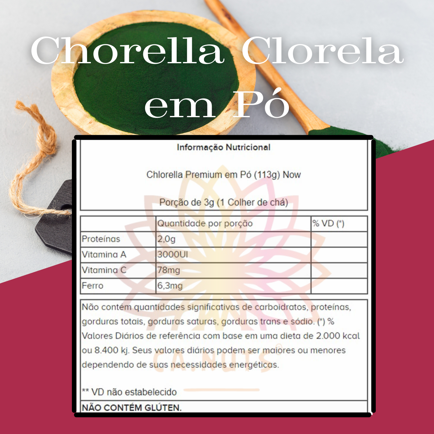Chlorella em Pó Premium Ca.Nuts Special Edition