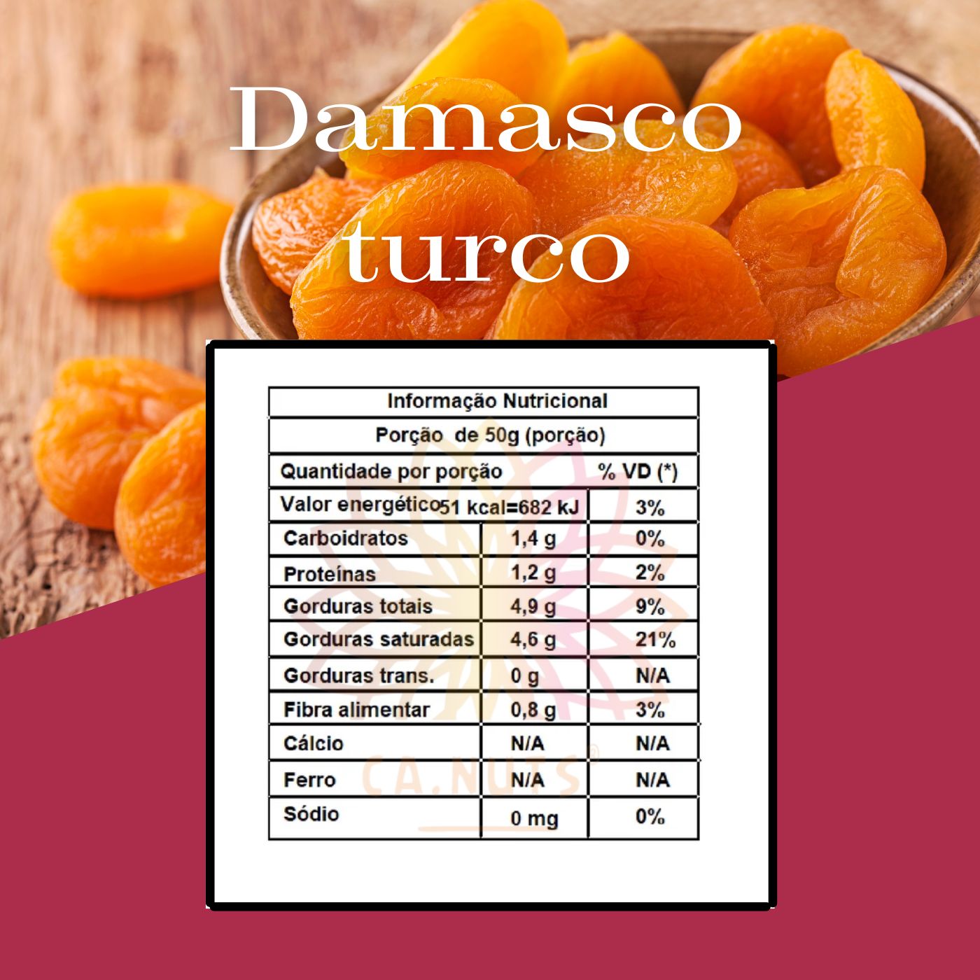 Damasco Turco Jumbo Seco Doce Ca.Nuts