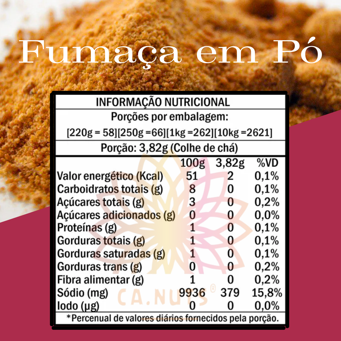 Fumaça em Pó Premium | Linha especial de Temperos e Especiarias Ca.Nuts