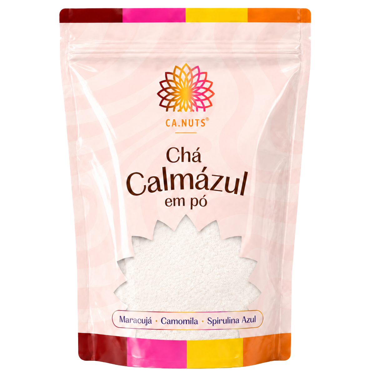 Chá Calmázul Ca.Nuts – Camomila, Maracujá e Spirulina Azul | Chá Natural para Dormir e Relaxar