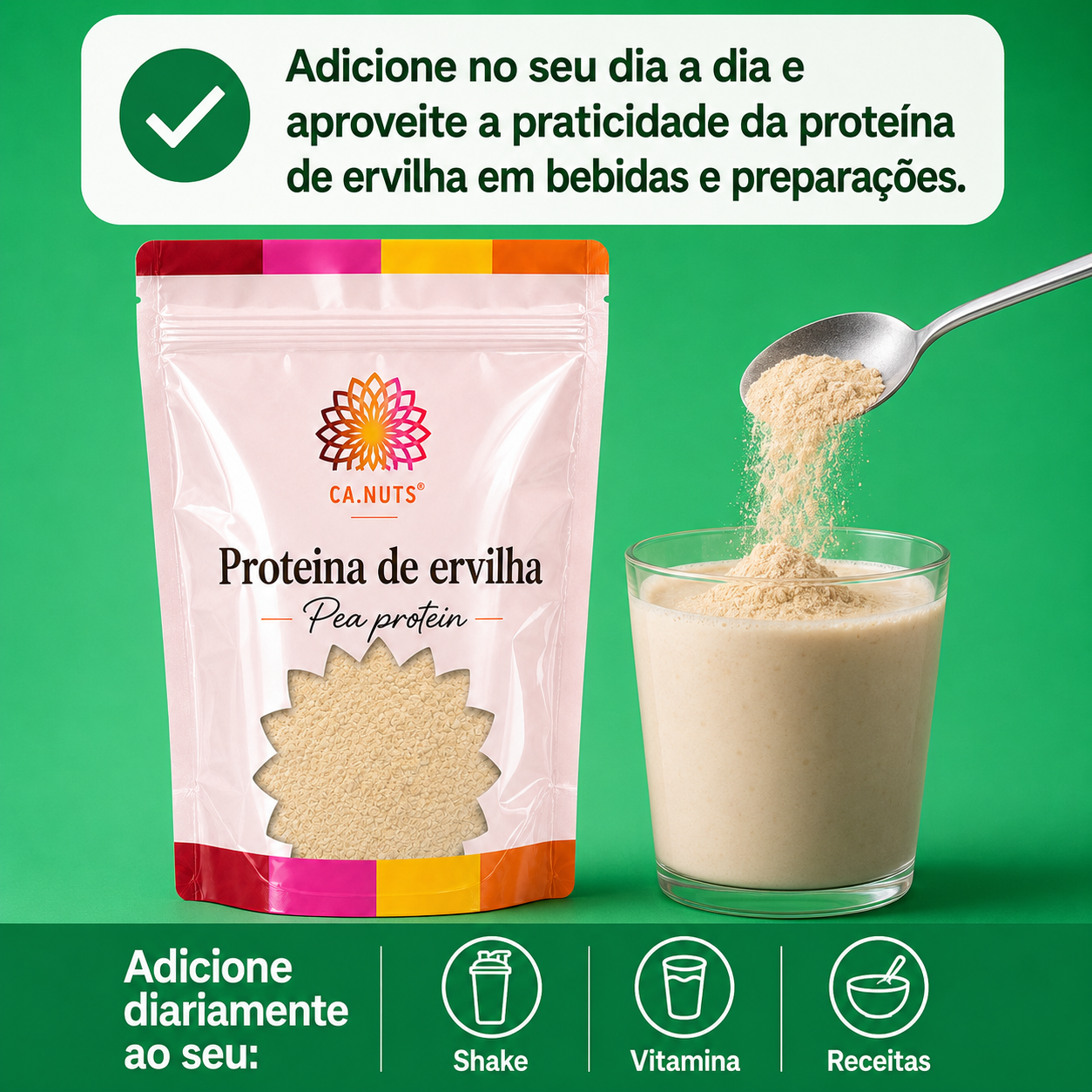 Proteina de Ervilha Concetrada (Pea Protein) em pó Ca.nuts