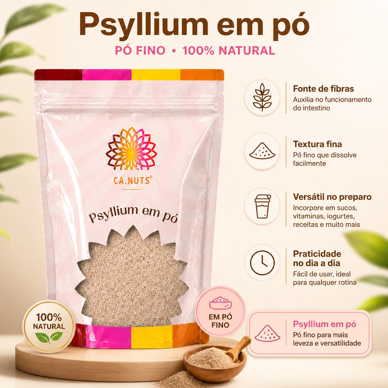 Psyllium em Pó Ca.nuts
