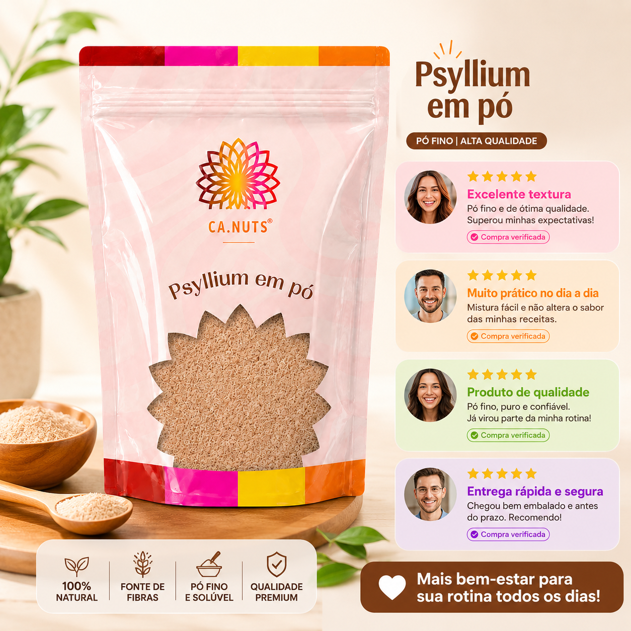 Psyllium em Pó Ca.nuts