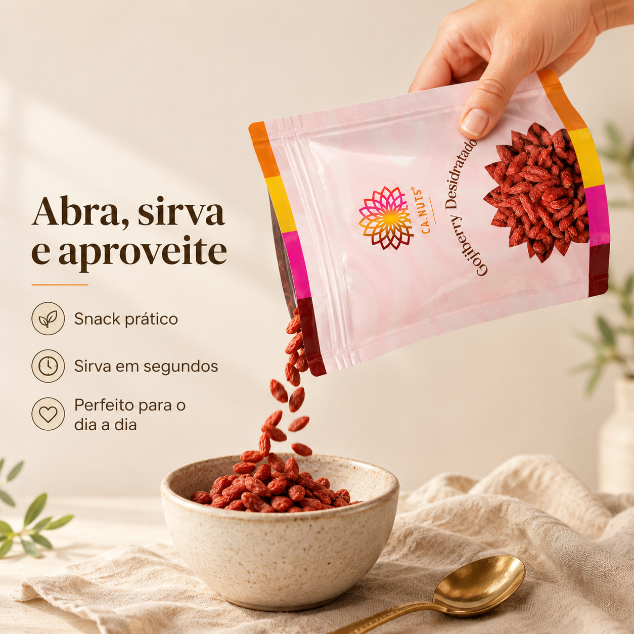 Goji berry desidratado Importado - Premium e rico em vitaminas