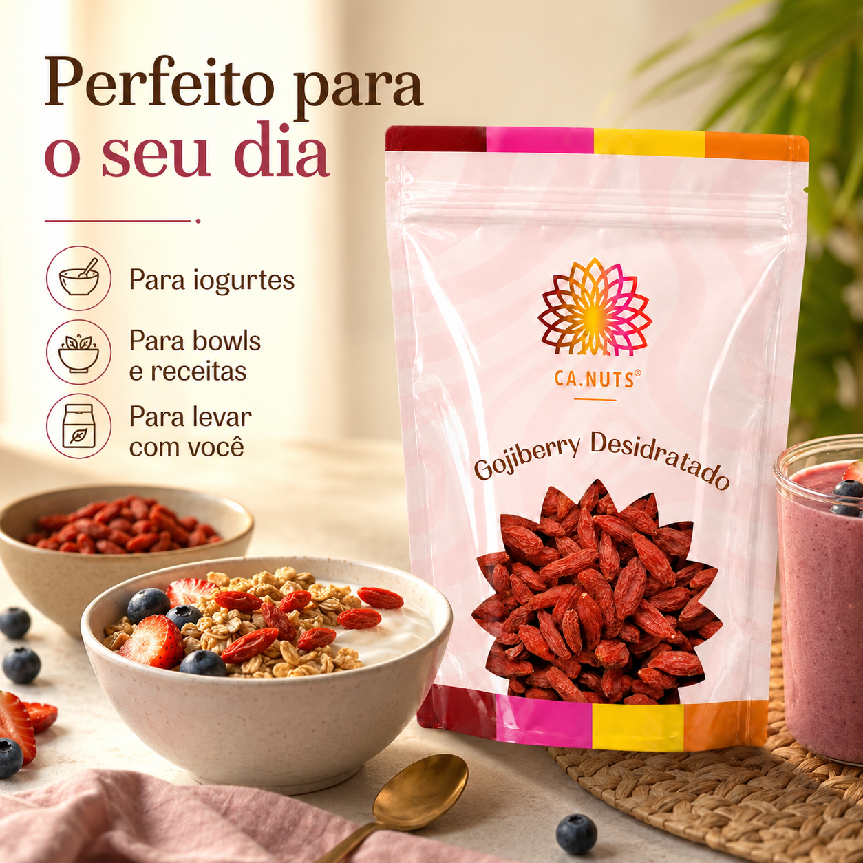 Goji berry desidratado Importado - Premium e rico em vitaminas
