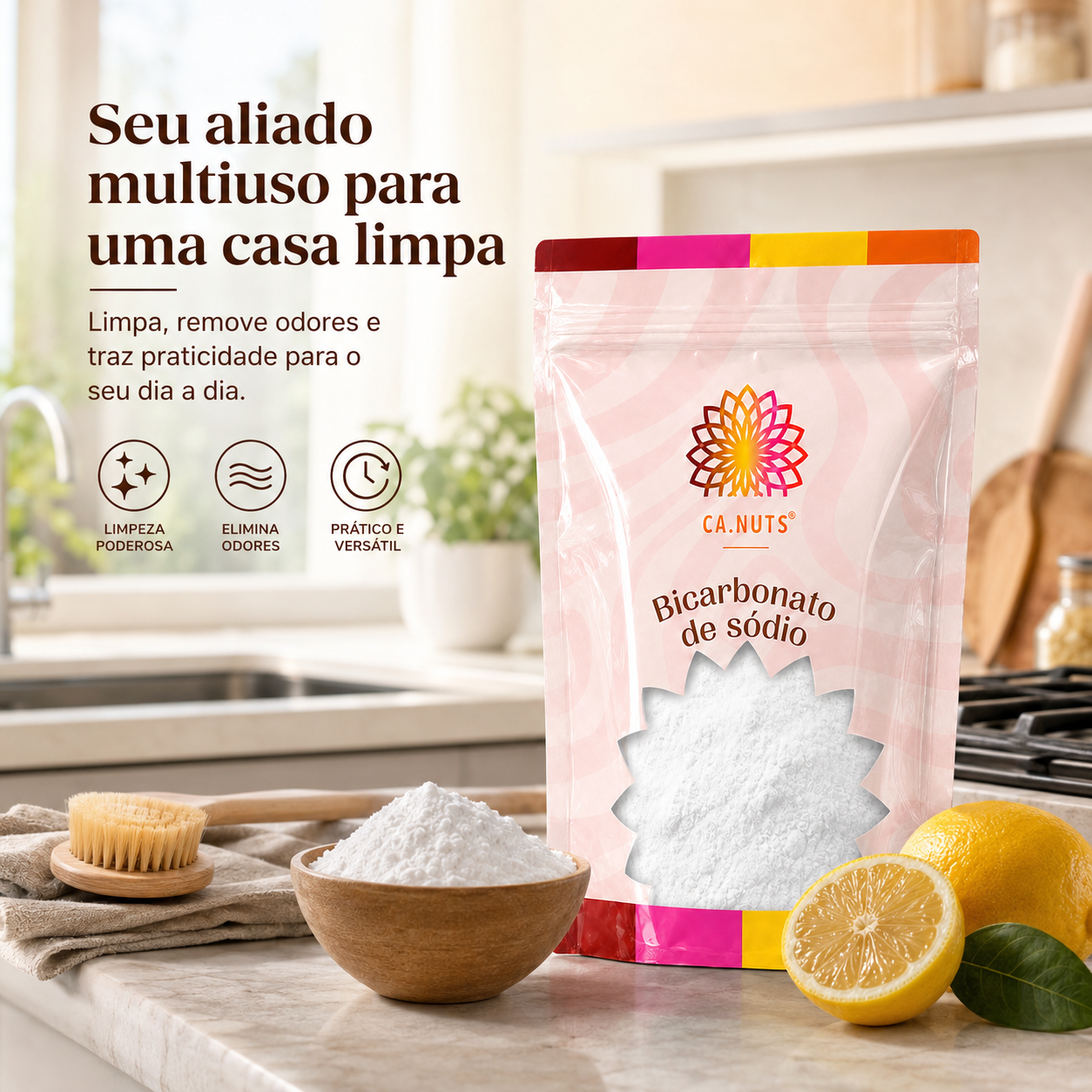 Bicarbonato de Sódio em Pó Solúvel Ca.Nuts
