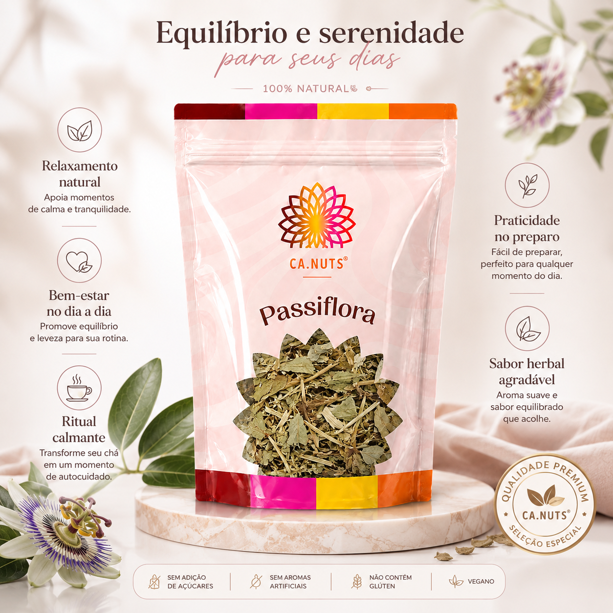 Chá de Passiflora Premium Ca.Nuts