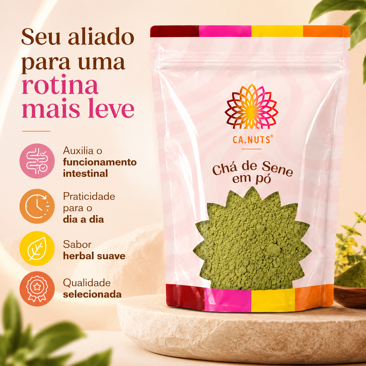 Sene em pó puro - Premium Ca.Nuts