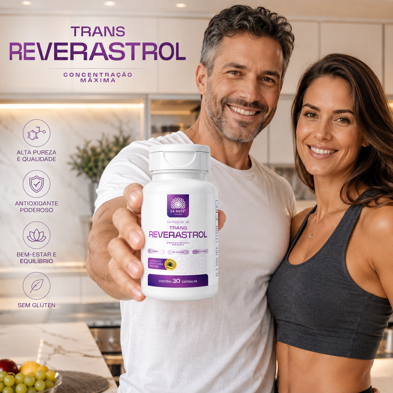 Resveratrol Trans 165mg Puro Antioxidante Ca.nuts
