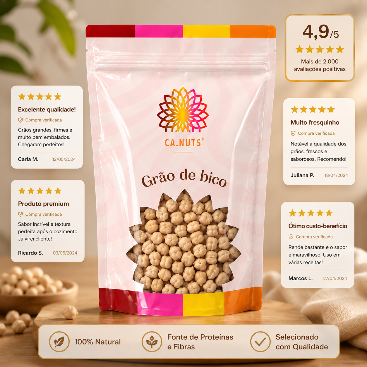Grão-de-Bico Premium Ca.Nuts I Linha de Grãos Ca.Nuts