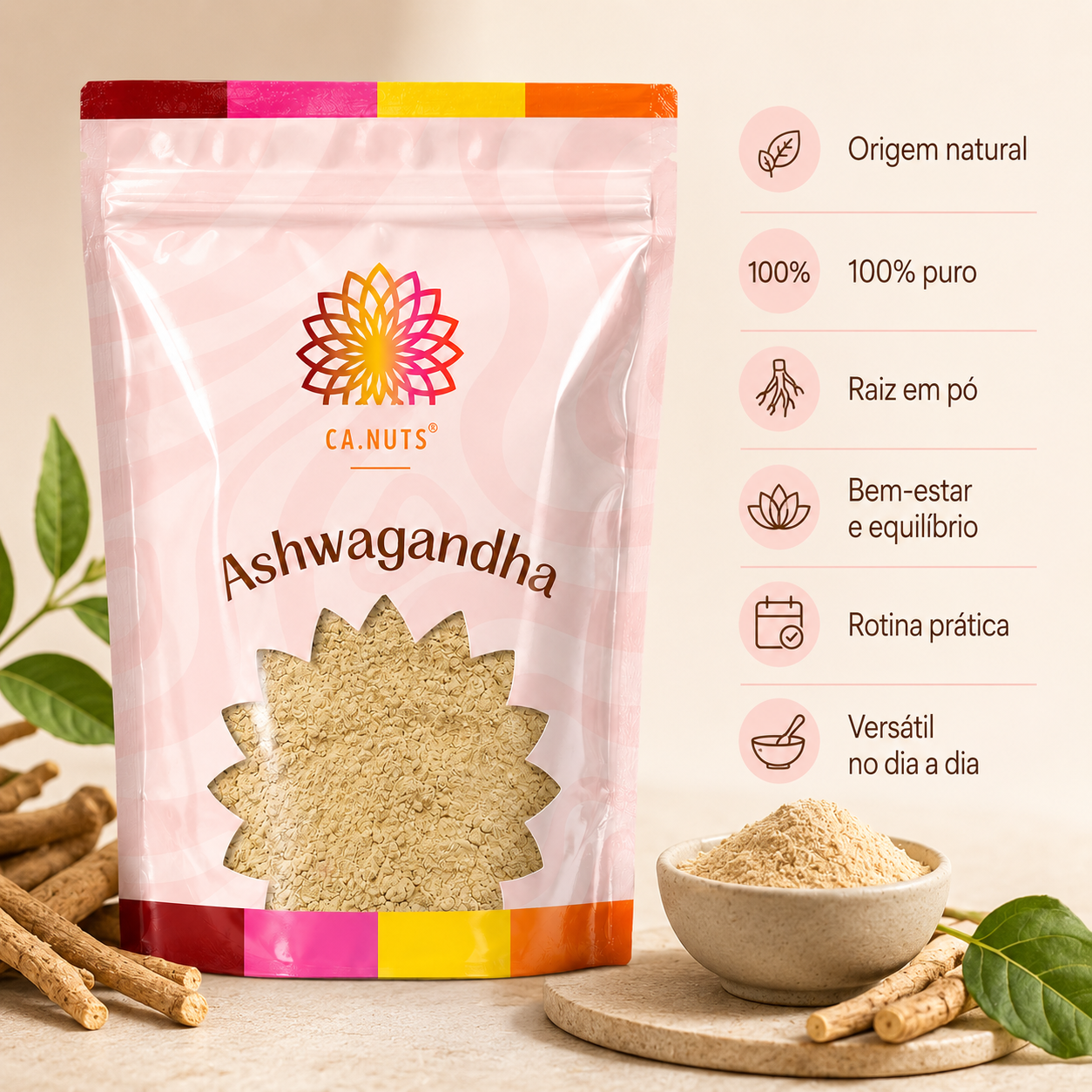 Ashwagandha em Pó Premium Ca.Nuts