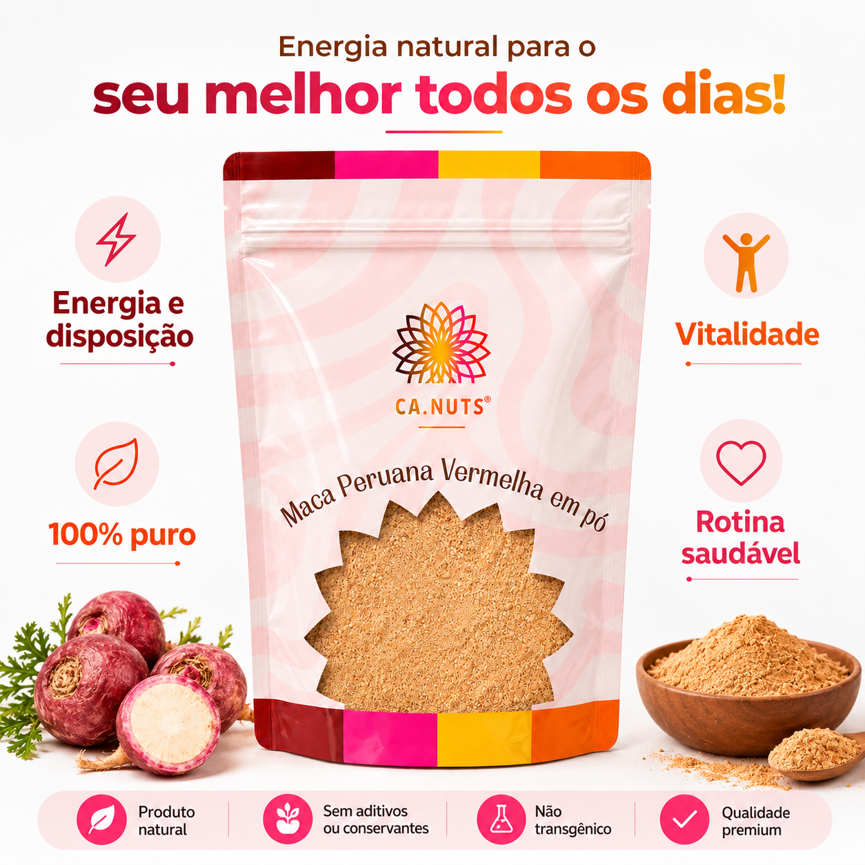 Maca Peruana Vermelha Ca.Nuts Linha Premium Importada pura