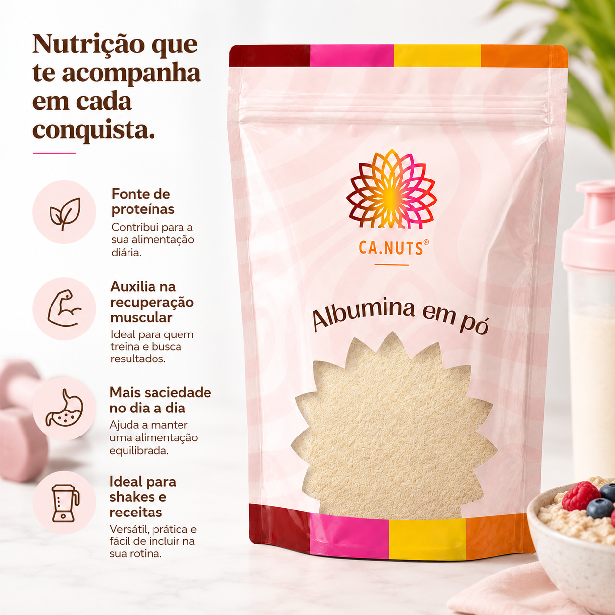 Albumina natural em pó Ca.Nuts