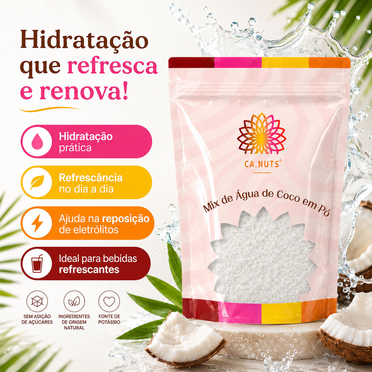 Mix de Água de coco sabor limão - Bebida refrescante