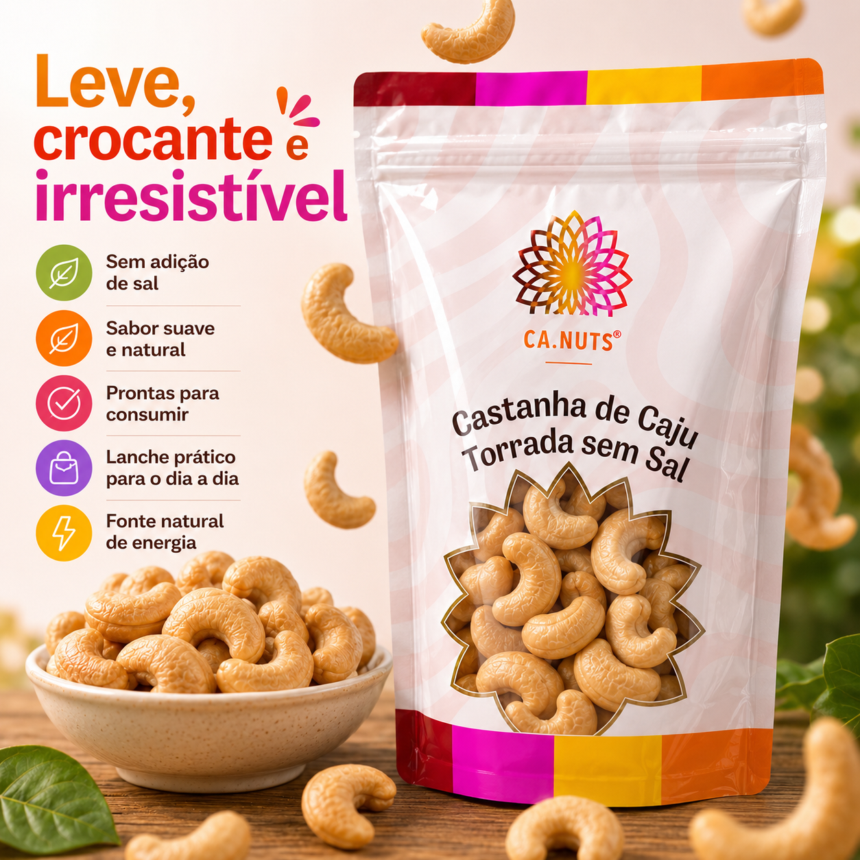 Castanha de Caju Torrada sem Sal Premium Ca.nuts