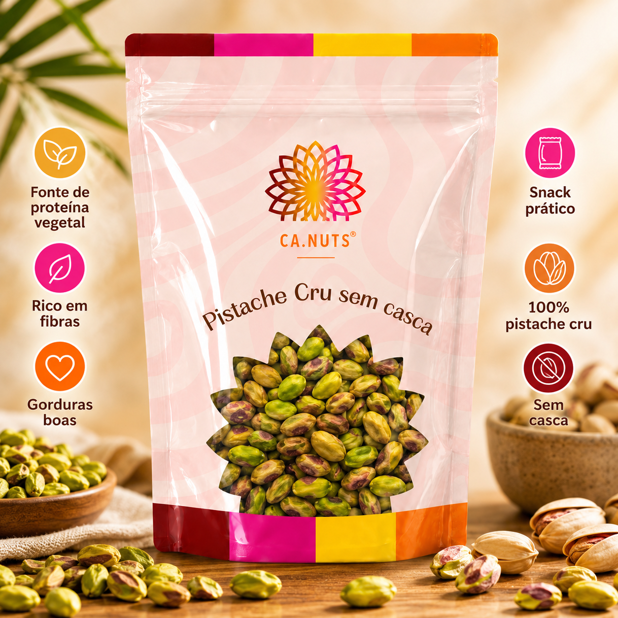 Pistache Crú sem Casca Inteiro - Premium importado | Ca.Nuts