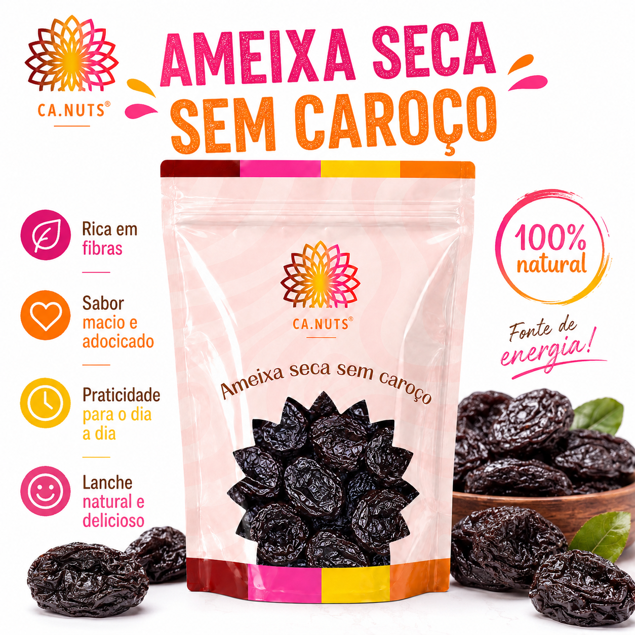 Ameixa Seca Sem Caroço Premium - Ca.Nuts