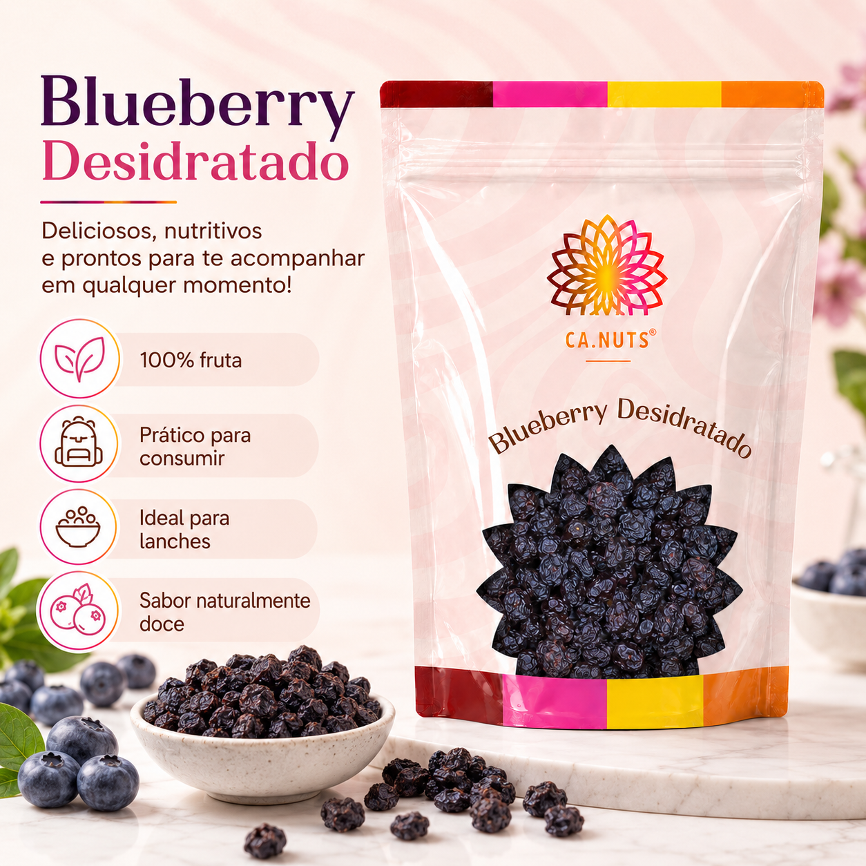 Blueberry Desidratado (mirtilo) Ca.Nuts | Blueberries desidratados