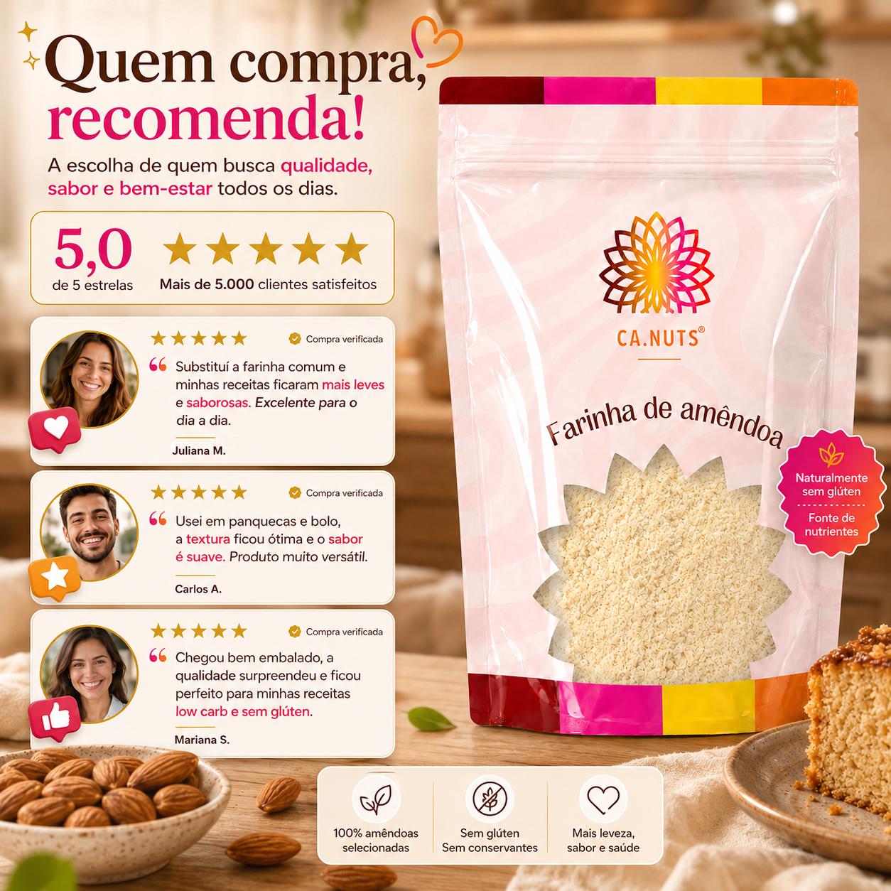 Farinha de Amêndoa premium pura