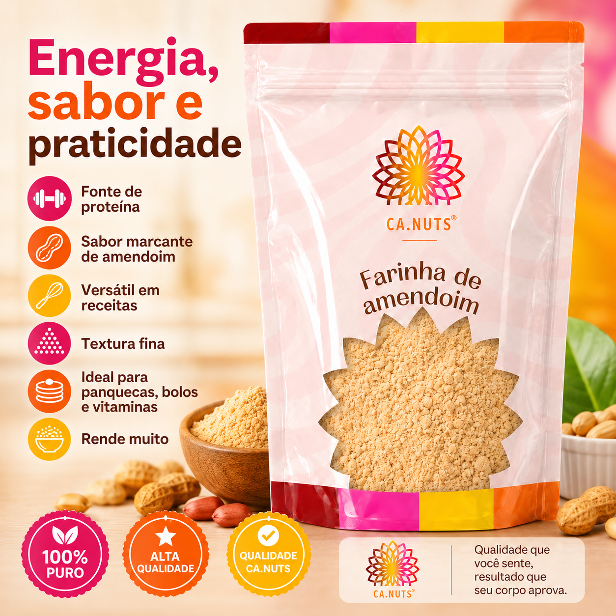 Farinha de Amendoim Torrada Premium