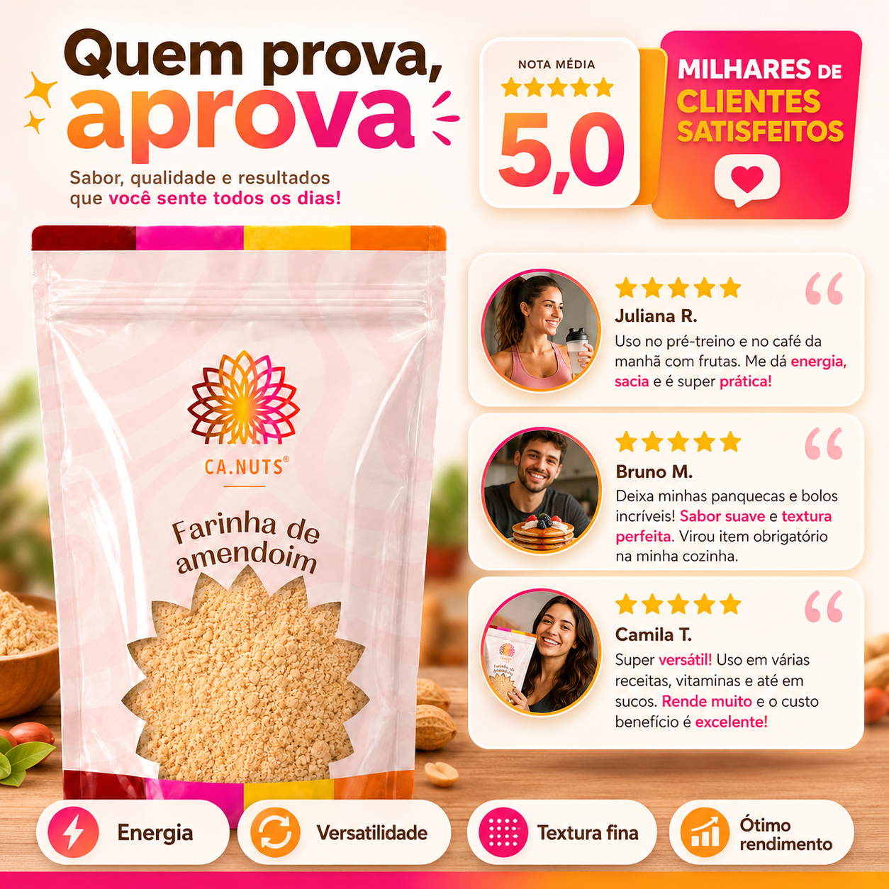 Farinha de Amendoim Torrada Premium