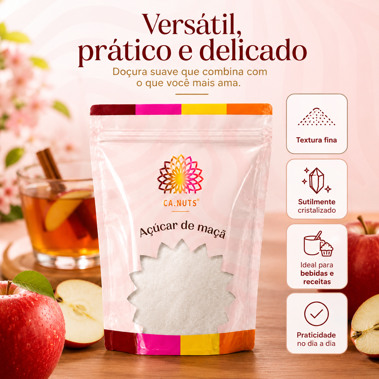 Açúcar de Maçã Premium Ca.Nuts