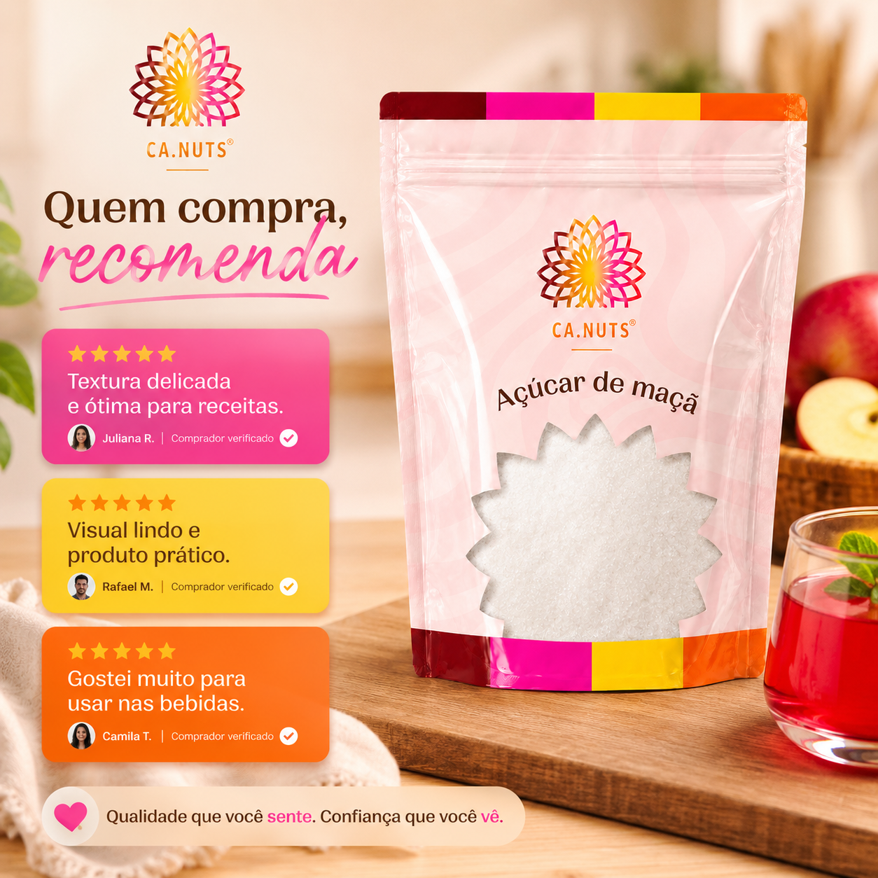 Açúcar de Maçã Premium Ca.Nuts