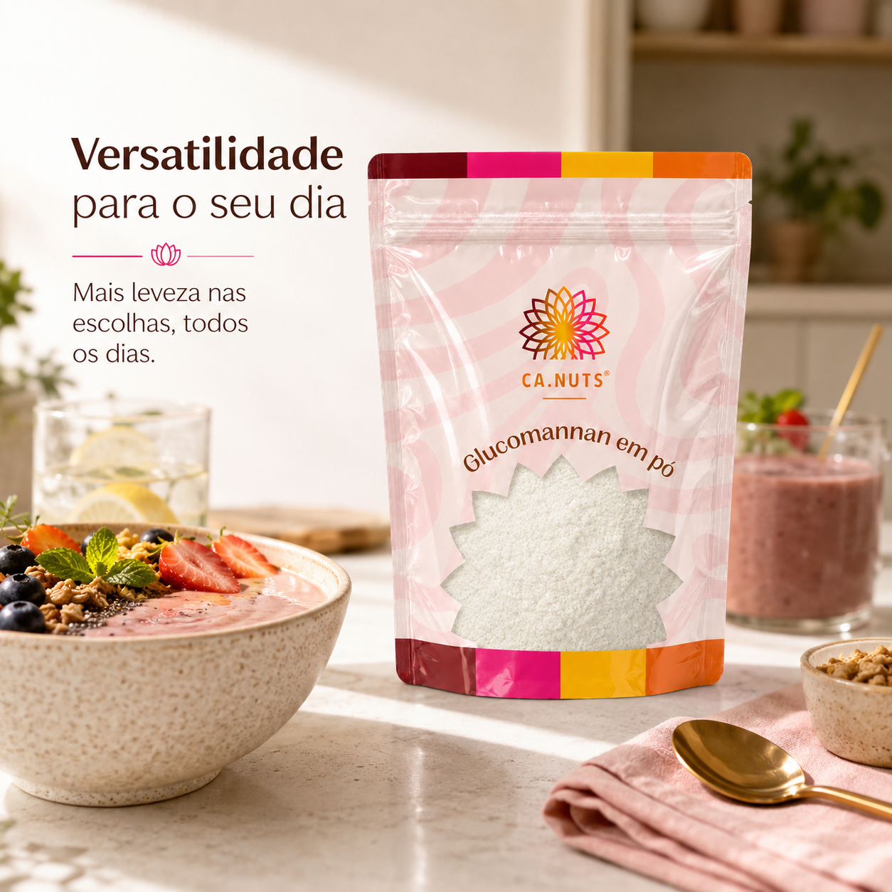 Glucomannan em pó Puro Natural Konjac (Glucomanano) Ca.Nuts