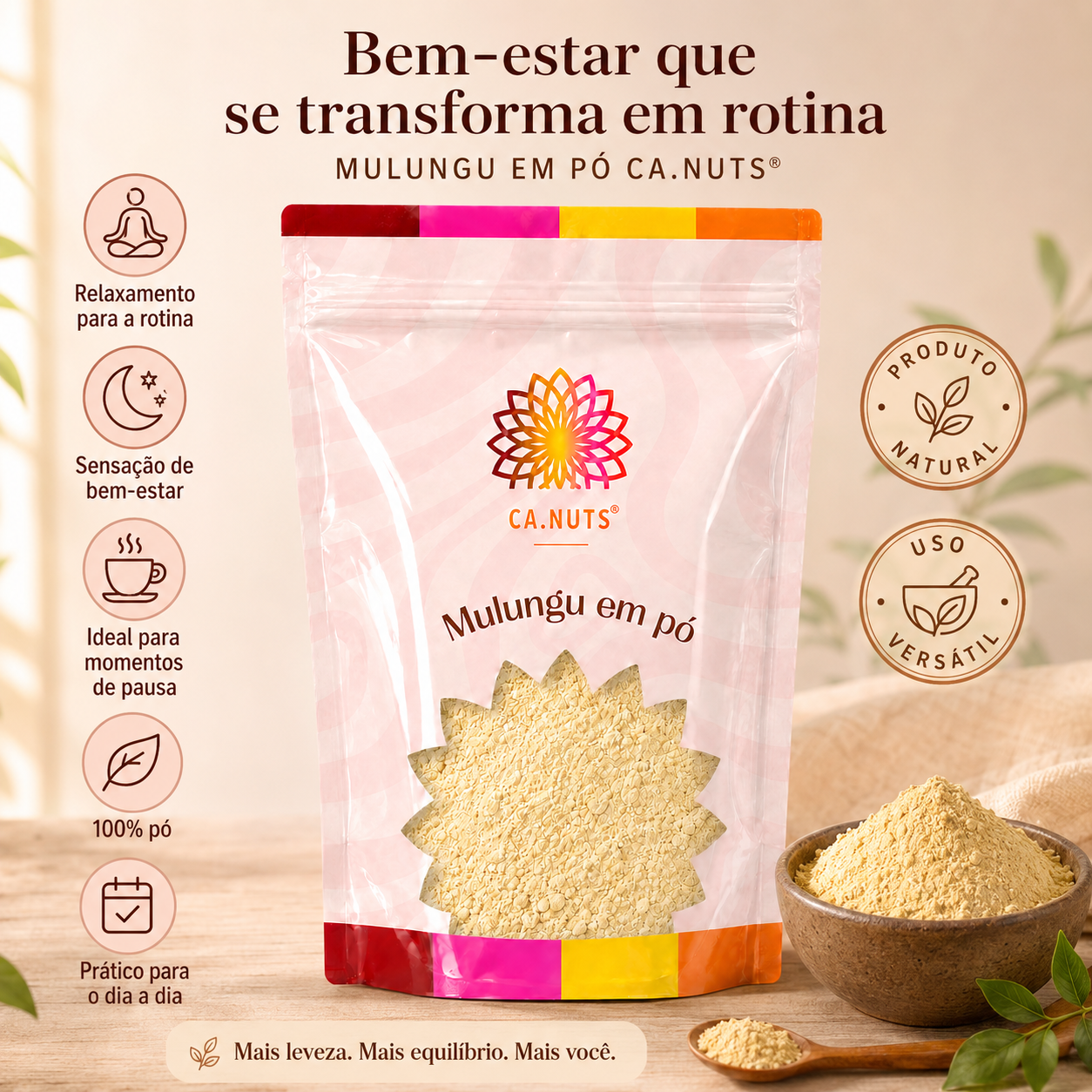 Mulungu em Pó Ca.Nuts Linha Premium de Chás