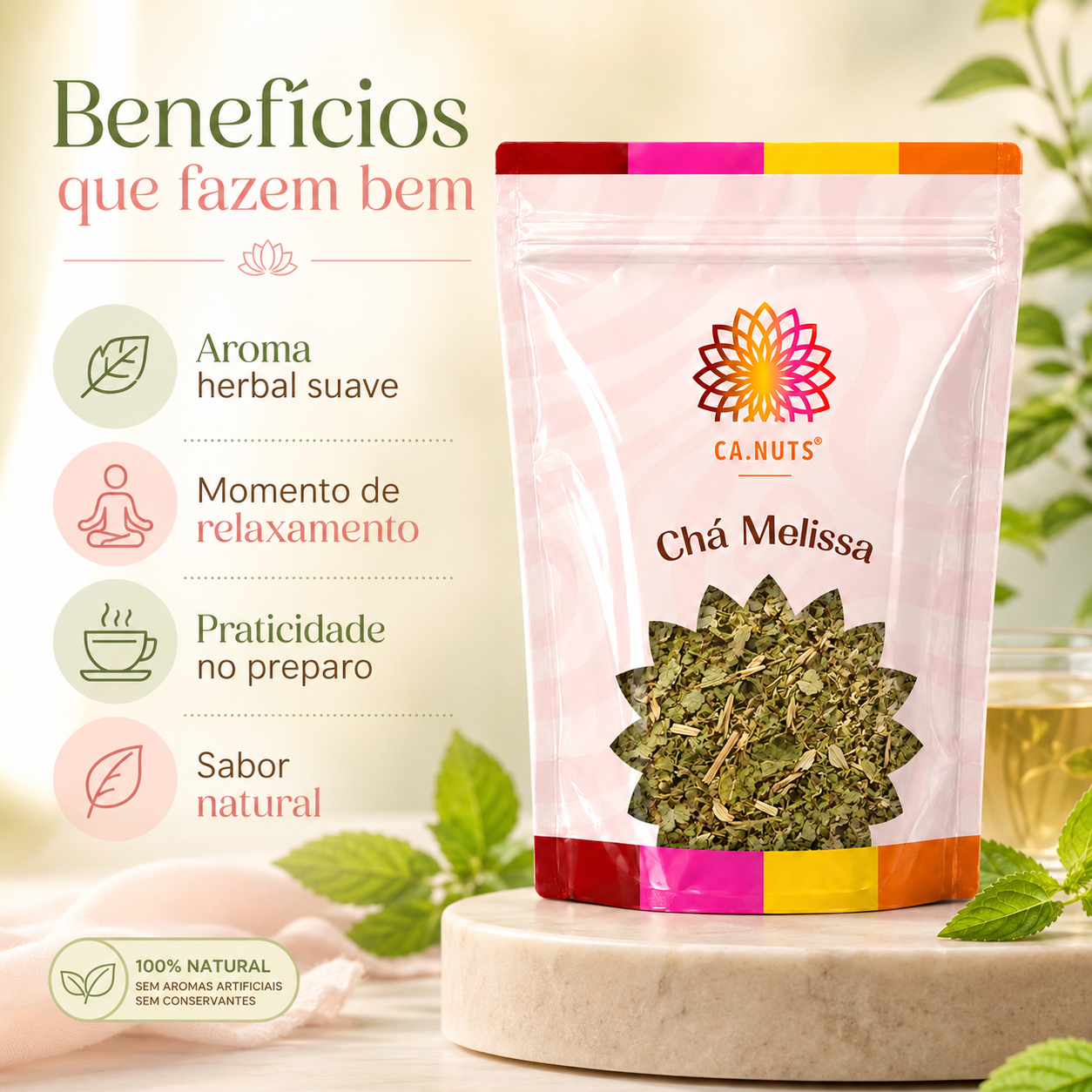 Chá de Melissa Ca.Nuts Premium Ca.Nuts