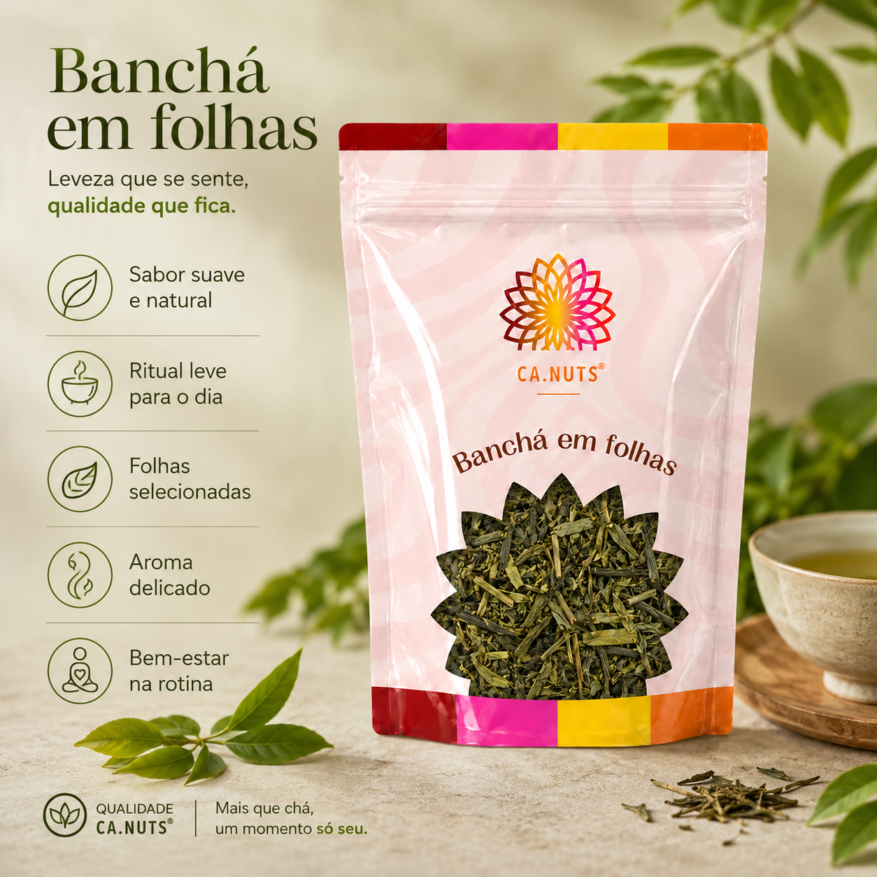 Chá Banchá em Folhas Ca.Nuts
