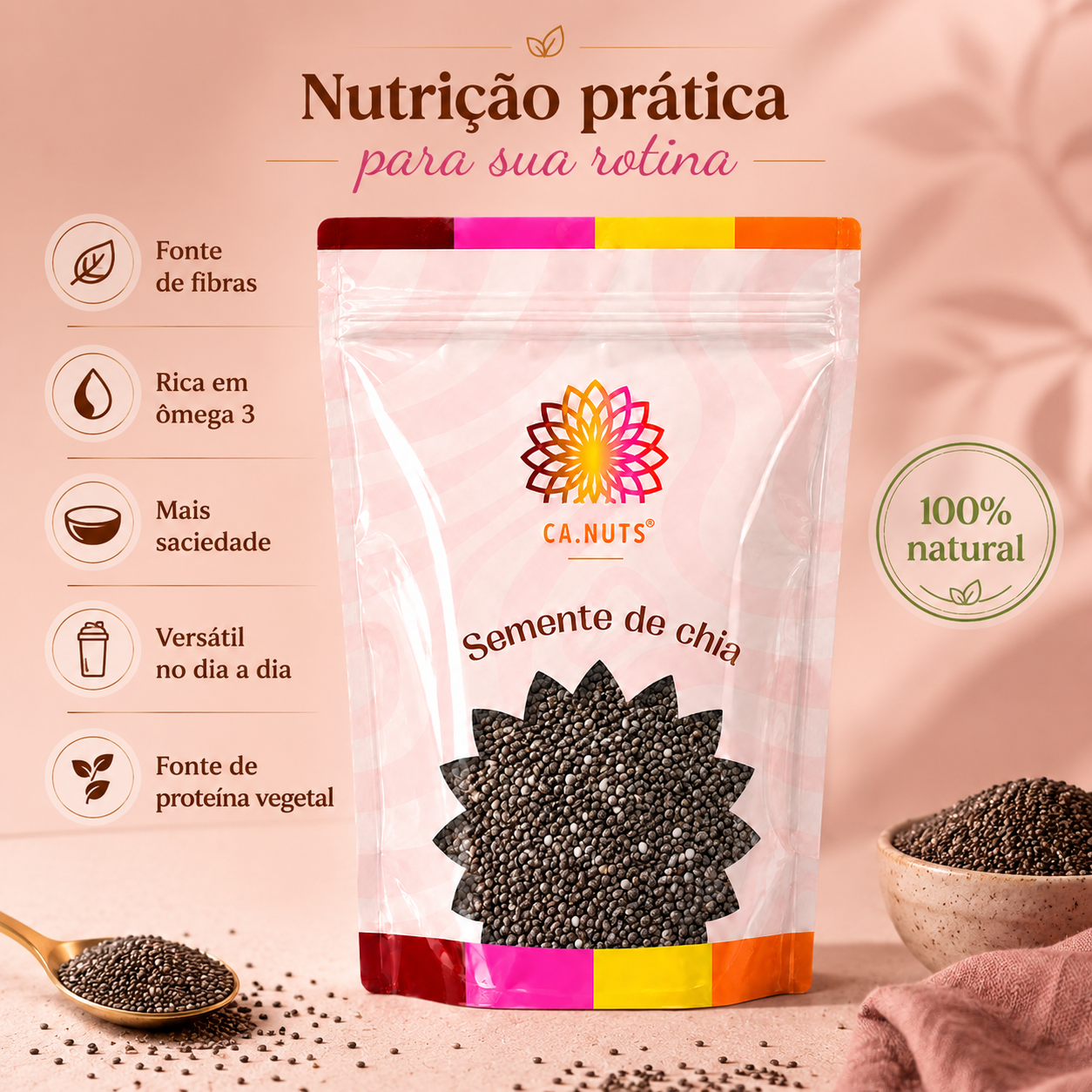 Semente de chia importada premium