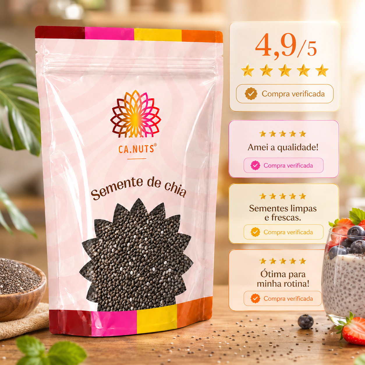 Semente de chia importada premium
