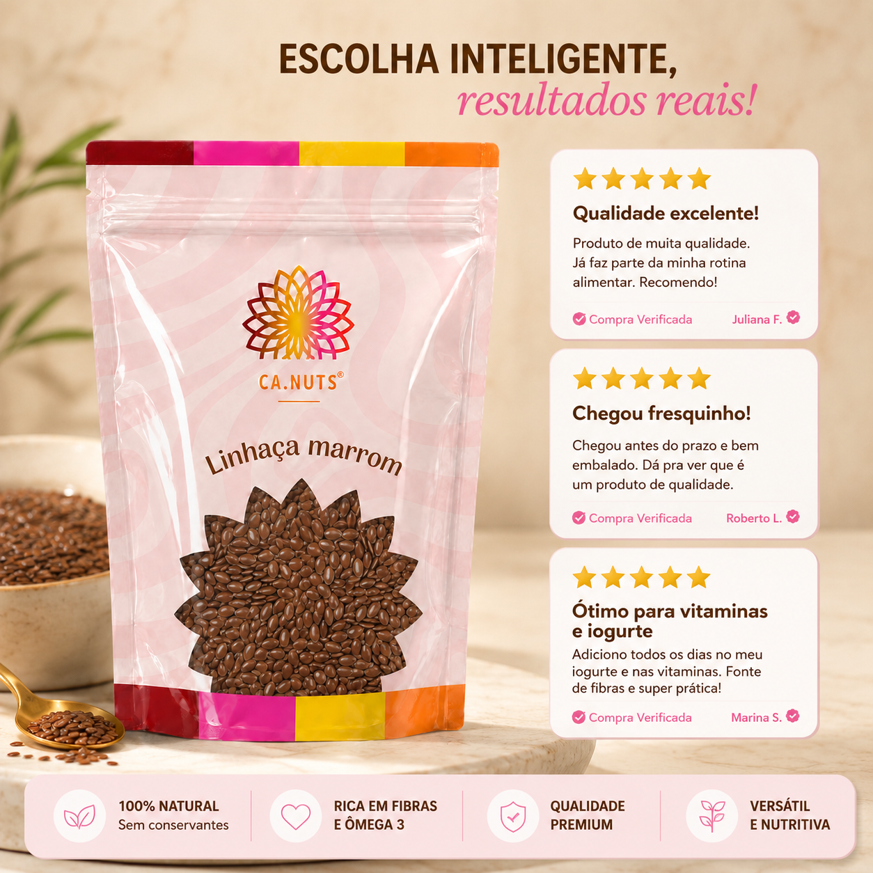 Semente de linhaça marrom | Ca.Nuts Premium