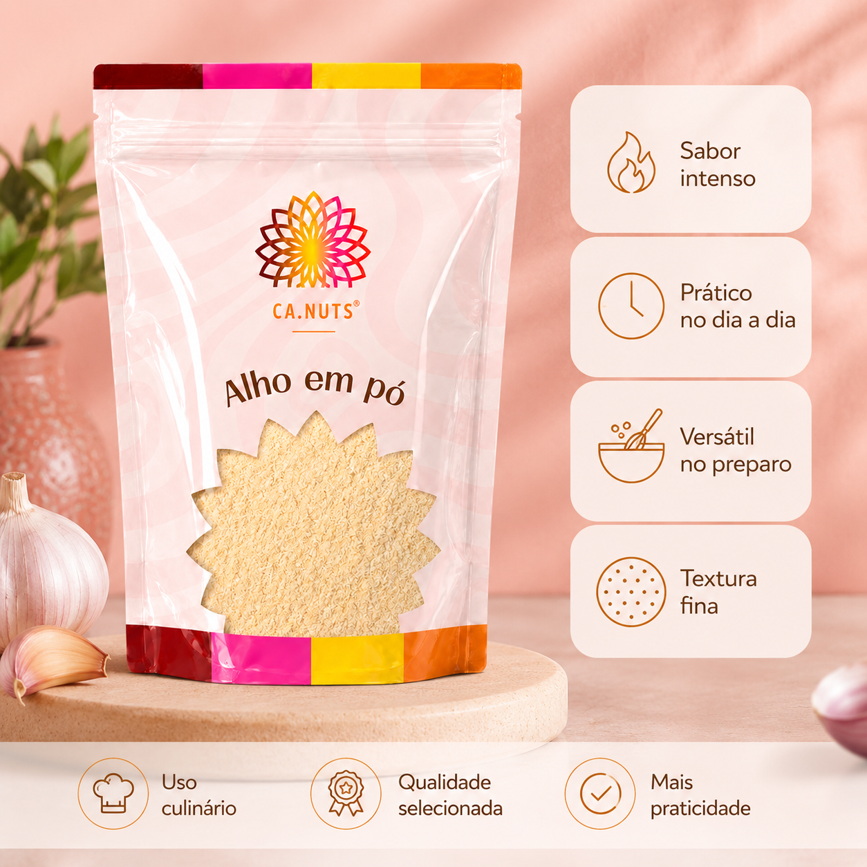 Alho em Pó Premium Ca.Nuts | Linha de Especiárias Premium